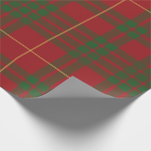 Papier Cadeau Tartan Clan MacTavish Plaid Green Red Check (Coin)