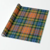 Papier Cadeau Tartan Clan Murray Plaid Blue Orange Green Check (Déroulé)