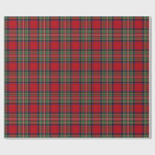 Papier Cadeau Tartan Clan Stewart Plaid Black Red Check Motif (Plat)