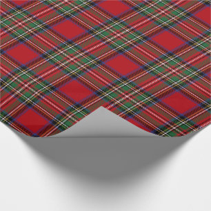 Papier Cadeau Tartan Clan Stewart Plaid Red Green Check Holiday