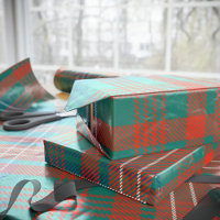 Tartan Clan Wilson Plaid Orange Blue Check