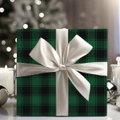 Papier Cadeau Tartan classique vert et noir de bison