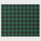 Papier Cadeau Tartan classique vert et noir de bison (Plat)