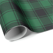 Papier Cadeau Tartan classique vert et noir de bison (Coin rond)