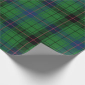 Papier Cadeau Tartan classique vert plaqué rustique (Coin)