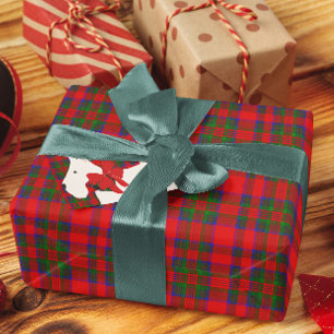 Papier Cadeau Tartan de laine rouge