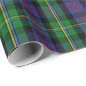 Papier Cadeau Tartan de Malcolm de clan (Coin rond)
