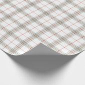 Papier Cadeau Tartan de Noël blanc neutre (Coin)
