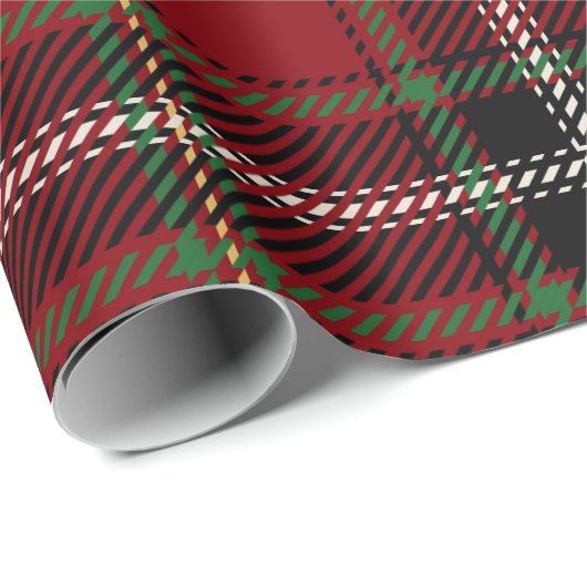 Papier Cadeau Tartan de Noël classique Plaid (Coin rond)