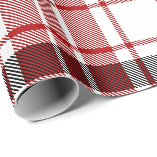 Papier Cadeau Tartan de Noël classique Plaid (Coin rond)