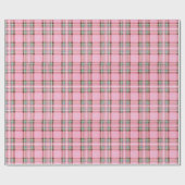 Papier Cadeau Tartan de Noël rose/vert ID768 (Plat)