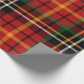 Papier Cadeau Tartan de Noël rouge (Coin)