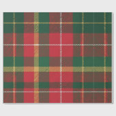 Papier Cadeau Tartan de Noël Rouge et Vert (Plat)