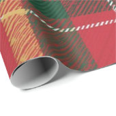 Papier Cadeau Tartan de Noël Rouge et Vert (Coin rond)