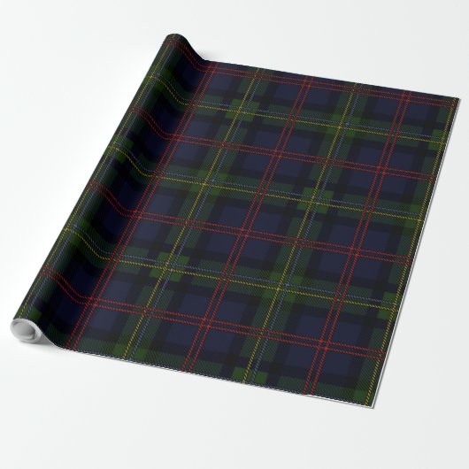 Papier Cadeau Tartan de Noël rustique classique (Déroulé)