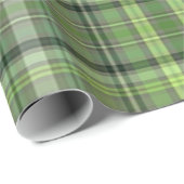 Papier Cadeau Tartan de Noël vert Buffalo (Coin rond)
