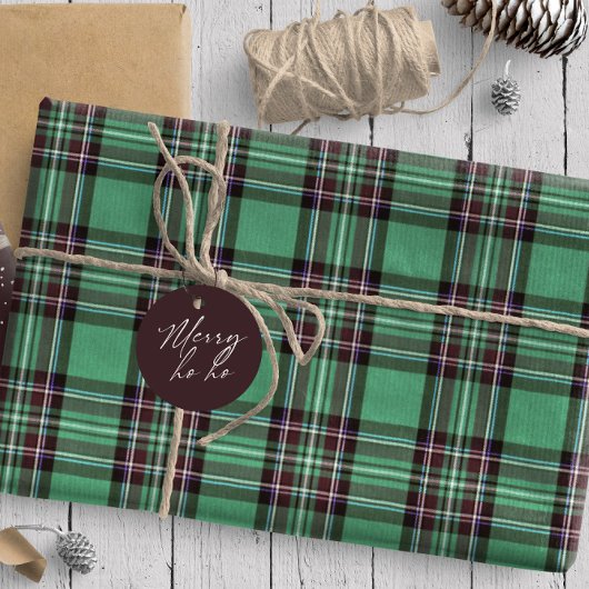 Papier Cadeau Tartan de Noël Vert/Rouge ID768