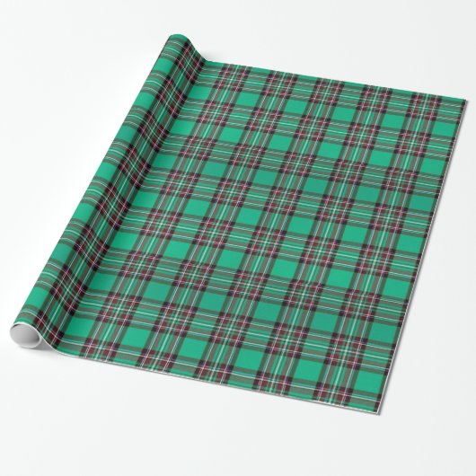 Papier Cadeau Tartan de Noël Vert/Rouge ID768 (Déroulé)