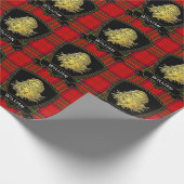 Papier Cadeau Tartan de Père Noël Stewart d'or (Coin)