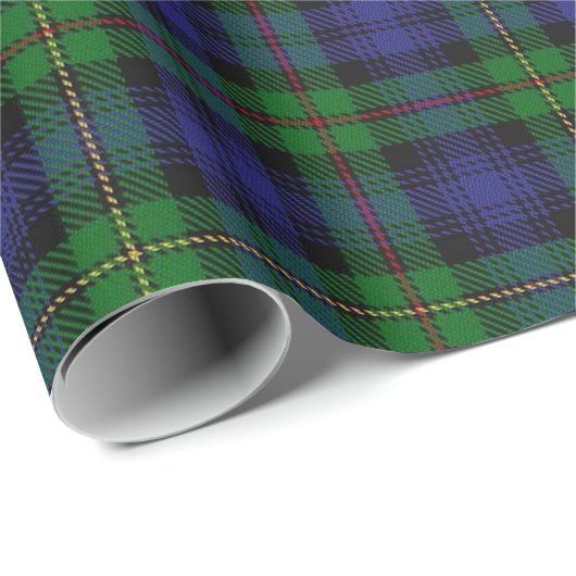 Papier Cadeau Tartan d'écossais de MacEwen Ewen de clan (Coin rond)