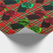 PAPIER CADEAU TARTAN ÉCOSSAIS AVEC BOÎTES DE NOËL VERT ROUGE (Coin)