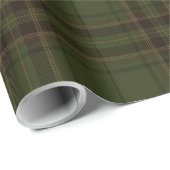 Papier Cadeau Tartan écossais Brown noir vert foncé (Coin rond)