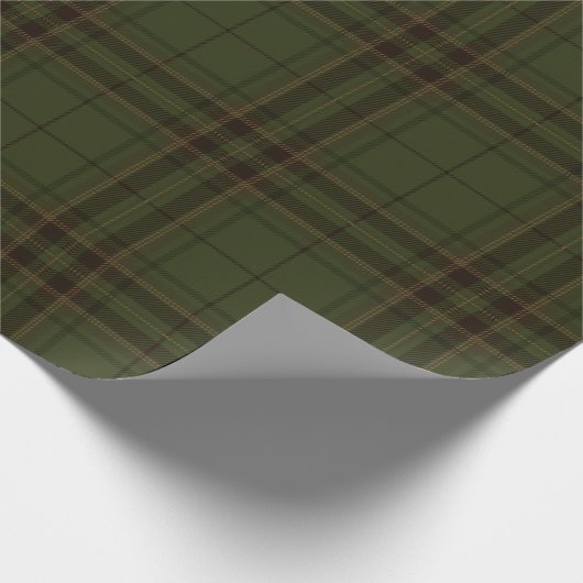 Papier Cadeau Tartan écossais Brown noir vert foncé (Coin)