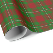 Papier Cadeau Tartan écossais rouge et vert (Coin rond)