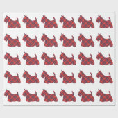 Papier Cadeau Tartan Écossais Terrier (Plat)
