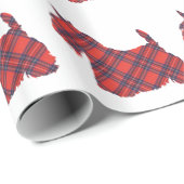 Papier Cadeau Tartan Écossais Terrier (Coin rond)