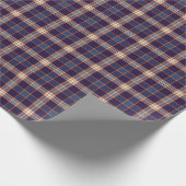Papier Cadeau Tartan écossais, texture marine colorée. (Coin)