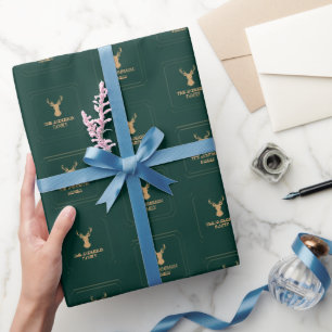 Papier Cadeau Tartan Élégant Plaid Joyeux Noël Nom de Famille