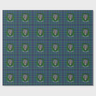 Papier Cadeau Tartan et blason du clan écossais Abercrombie