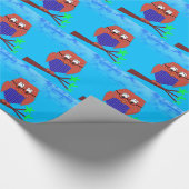 Papier Cadeau Tartan et Chouette des Coeurs (Coin)