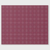 Papier Cadeau Tartan fin rouge profond et or (Plat)