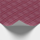 Papier Cadeau Tartan fin rouge profond et or (Coin)
