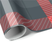 Papier Cadeau Tartan gris et rouge moderne : Plaid élégant (Coin rond)