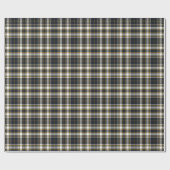Papier Cadeau Tartan - Ivoire de graphite et or de moutarde (Plat)