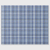 Papier Cadeau Tartan jaune bleu : Plaid tendance (Plat)