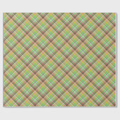 Papier Cadeau Tartan Jaune Et Vert (Plat)