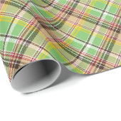 Papier Cadeau Tartan Jaune Et Vert (Coin rond)