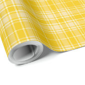 Papier Cadeau Tartan - Jaune foncé à Jaune pastel (Coin rond)