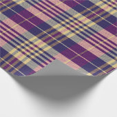 Papier Cadeau Tartan mauve, or et bleu (Coin)