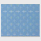 Papier Cadeau Tartan Moderne Occidental Bleu (Plat)