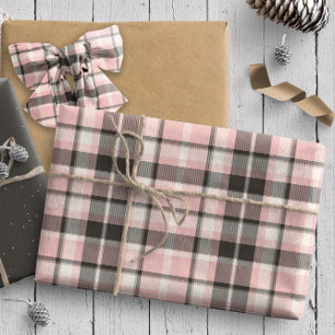 Papier Cadeau Tartan Motif10 rose et gris ID210