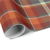 Papier Cadeau Tartan Motif11 Paprika et Stone Grey ID210 (Coin rond)