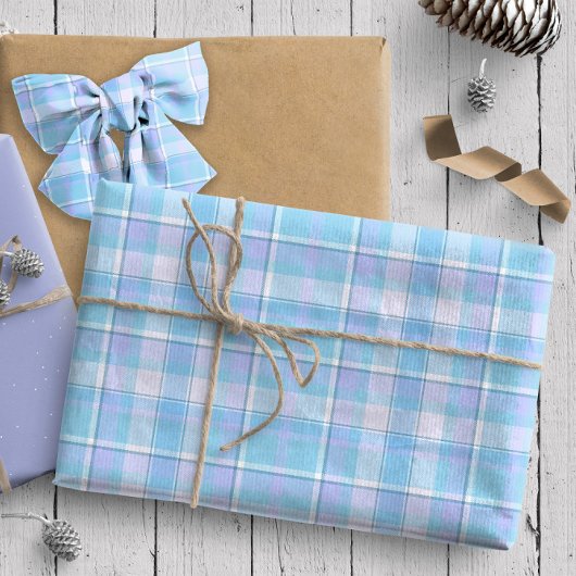 Papier Cadeau Tartan Motif12 Sky Blue ID210