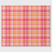 Papier Cadeau Tartan Motif2 orange et rose ID210 (Plat)