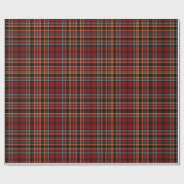 Papier Cadeau Tartan noir bleu rouge orange (Plat)