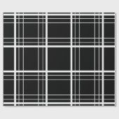 Papier Cadeau Tartan noir et blanc (Plat)